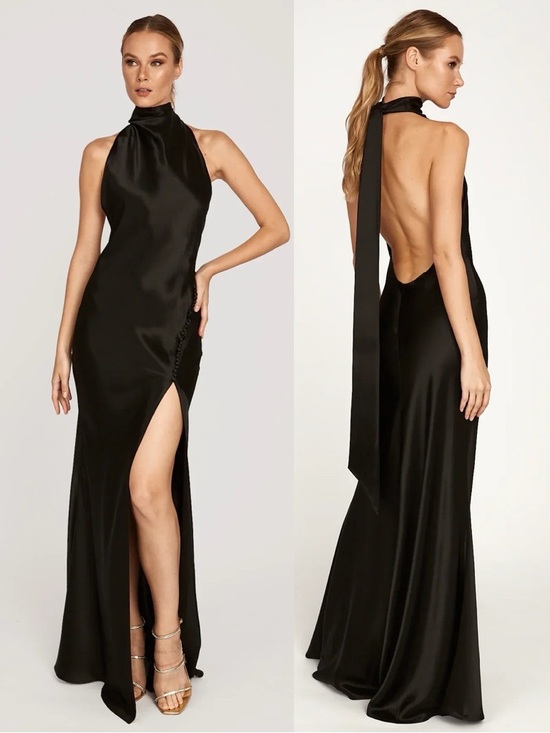 sau lee Dresses & Skirts - SAU Lee Penelope Low Cut Back Gown Black NEW with tags